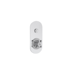 White Topaz Traditional Push Button Shower Valve Single Outlet