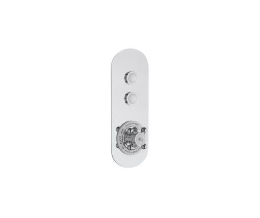 push button shower valve twin outlet