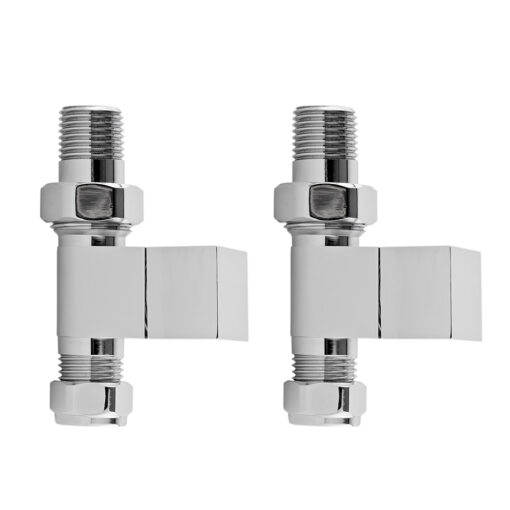 Pure Square Radiator Straight Valves: 65 MM FINISH: CHROME