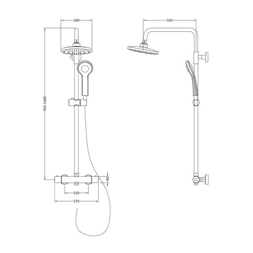 Round Thermostatic Bar Shower Telescopic Kit JTY375 stunning