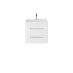 Hudson Reed Solar Wall Hung 600mm 2 Drawer Vanity Unit Pure White