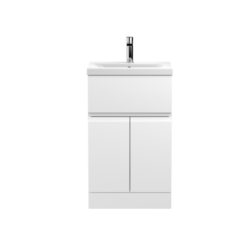 Hudson Reed Urban Floor Standing 500 Vanity White (2 Door & 1 Drawer)