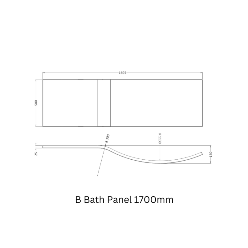 B Shape Bath Panels Luxury 3 Sizes - Home Luxuries