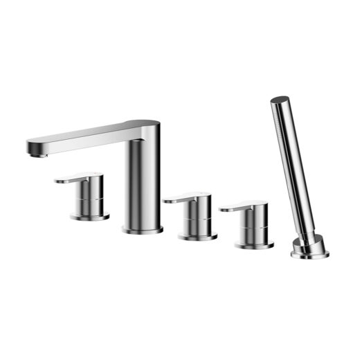 Arvan Deck Mounted 5 Tap Hole Bath Shower Mixer