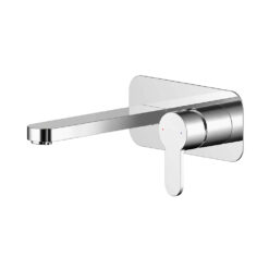 Arvan Wall Mounted 2 Tap Hole Basin Mixer With Plate