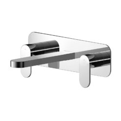 Binsey Wall Mounted 3 Tap Hole Basin Mixer With Plate
