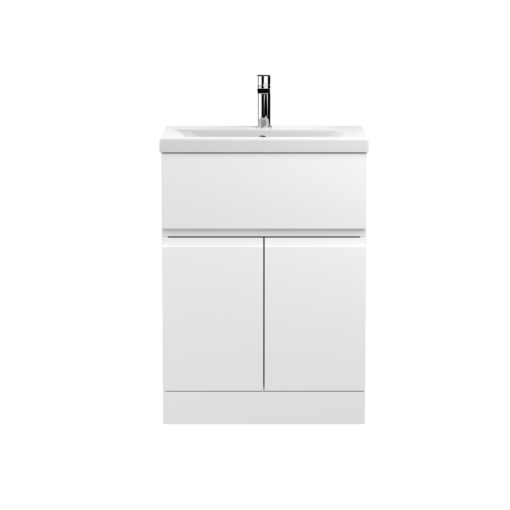 Hudson Reed Urban Floor Standing 600 Vanity White (2 Door & 1 Drawer)