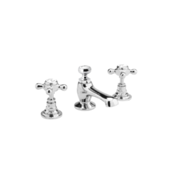 White Topaz 3 Tap Hole Basin Mixer