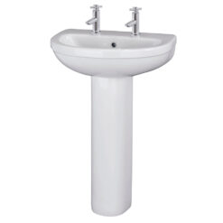 Ivo 550mm 2 Tap Hole Basin and Pedestal