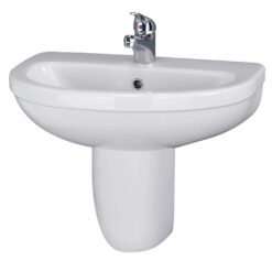 Ivo 550mm 1 Tap Hole Basin and Semi Pedestal