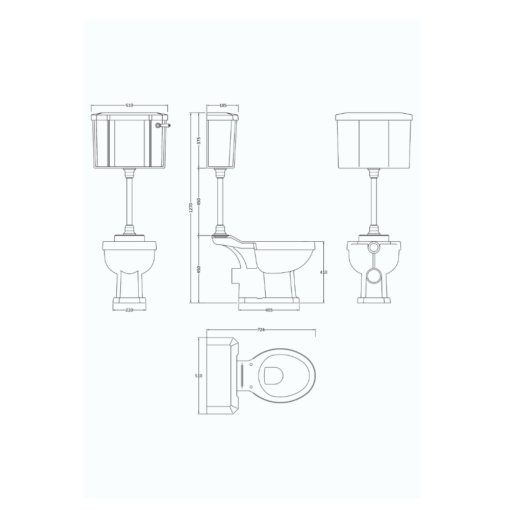 Hudson Reed Richmond Mid Level Pan & Flush Pipe Plate Kit - Image 2