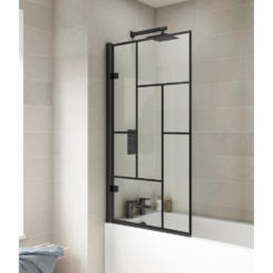 Abstract 8mm Square Hinged Bath Screen