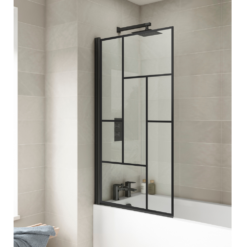 Pacific Black Abstract 6mm Square Bath Screen