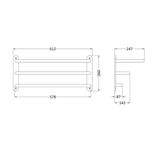 Hudson Reed Nuie 3 Tier Towel Rack - Image 2