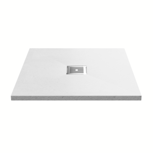 Square White Slate Effect 32mm Slimline Shower Tray