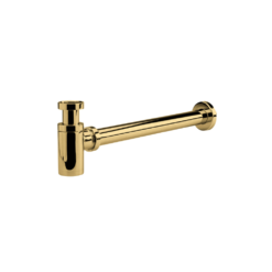 Brushed Brass Round Bottle Trap with 300mm Extension Tube