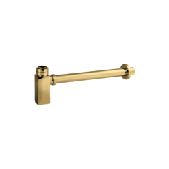 Brushed Brass Square Bottle Trap with 300mm Extension Tube