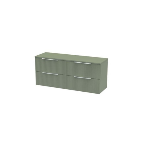 Hudson Reed Fluted 4 Drawer Wall Hung 1200mm Double Vanity Unit - Image 2