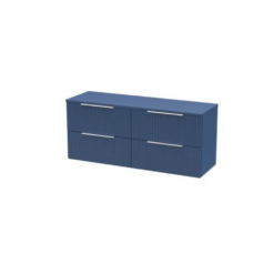 Blue Fluted 4 Drawer