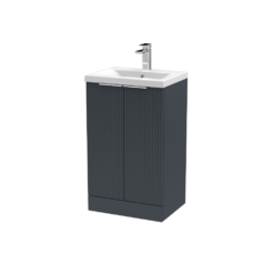 Hudson Reed Fluted Floor Standing 500mm /600mm Vanity Anthracite