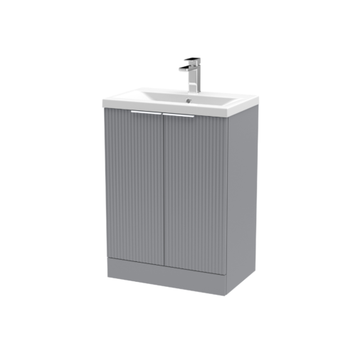 Hudson Reed Fluted Floor Standing 500mm /600mm Vanity Grey