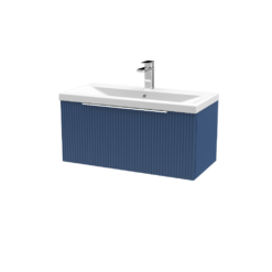 Hudson Reed Fluted 1 Drawer Wall Hung 500mm /600mm/800mm Vanity Blue