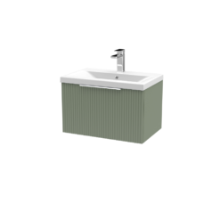 Hudson Reed Fluted 1 Drawer Wall Hung 500mm /600mm/800mm Vanity Green