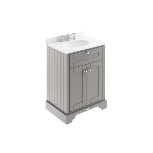 Old London 600mm Marble Top Vanity Unit Storm Grey