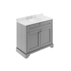 Old London 1000mm Marble Top Vanity Unit Storm Grey