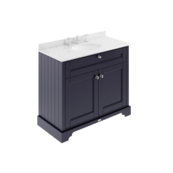 Old London 1000mm Marble Top Vanity Unit Twilight Blue