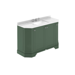 Hudson Reed Old London 1200mm Angled Marble Top vanity Unit Hunter Green
