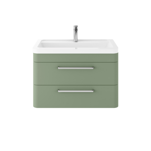 Hudson Reed Solar Wall Hung 800mm 2 Drawer Vanity Unit Fern Green