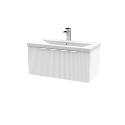 Hudson Reed Fluted 1 Drawer Wall Hung 500mm /600mm/800mm Vanity White