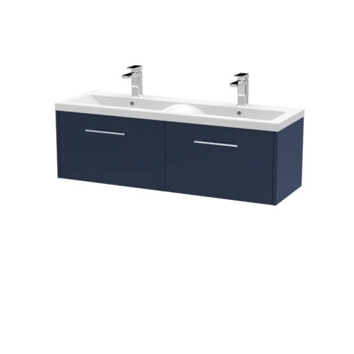 Hudson Reed Juno 1200mm 1 Drawer Wall Hung Vanity Blue