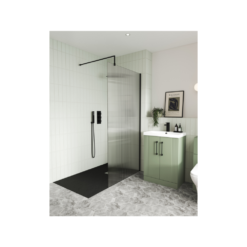 Hudson Reed Fluted Chrome Wetroom Screens -Wall Fixed