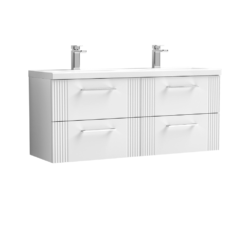 Nuie Deco 1200mm 4 Drawer Wall Hung Vanity White
