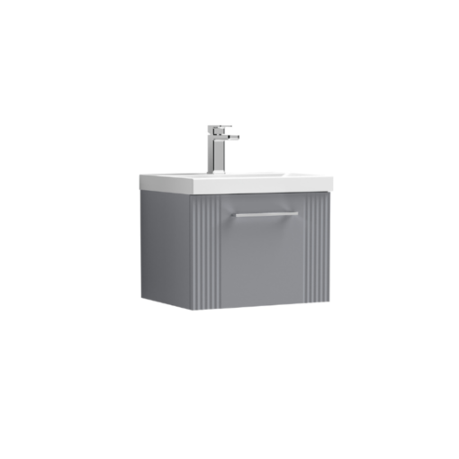 Nuie Deco 500mm 1 Drawer Wall Hung Vanity Grey