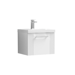 Nuie Deco 500mm 1 Drawer Wall Hung Vanity White