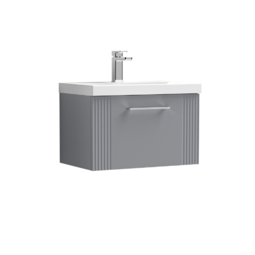 Nuie Deco 600mm 1 Drawer Wall Hung Vanity Grey