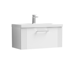 Nuie Deco 800mm 1 Drawer Wall Hung Vanity White