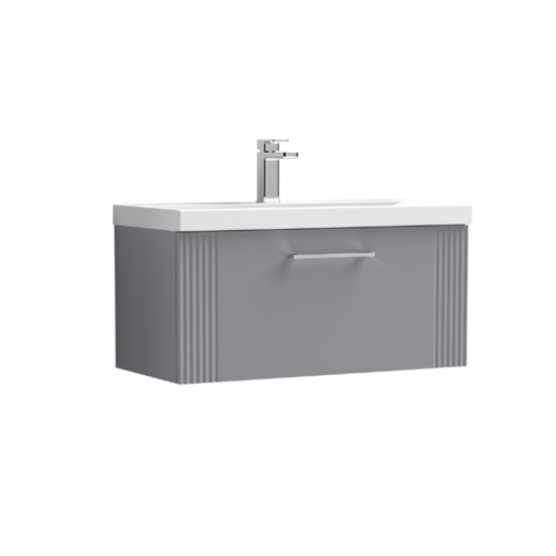 Nuie Deco 800mm 1 Drawer Wall Hung Vanity Grey