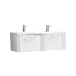 Nuie Deco 1200mm 2 Drawer Wall Hung Vanity White