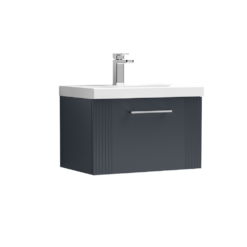 Nuie Deco 600mm 1 Drawer Wall Hung Vanity Anthracite