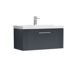 Nuie Deco 800mm 1 Drawer Wall Hung Vanity Anthracite