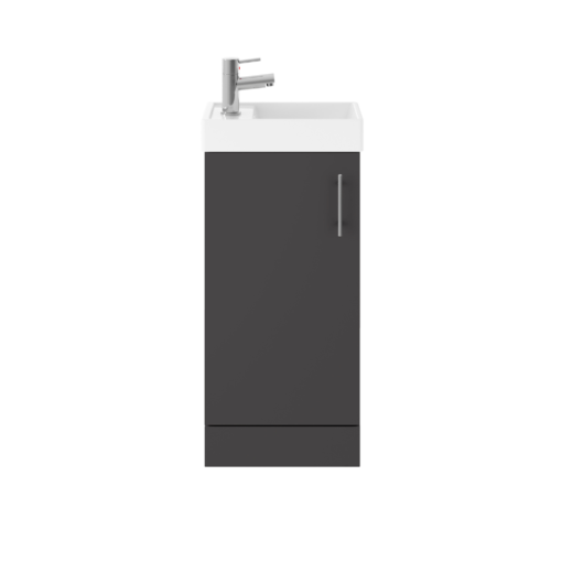 Nuie Vault 400mm Compact Floor Standing Vanity Gloss Grey