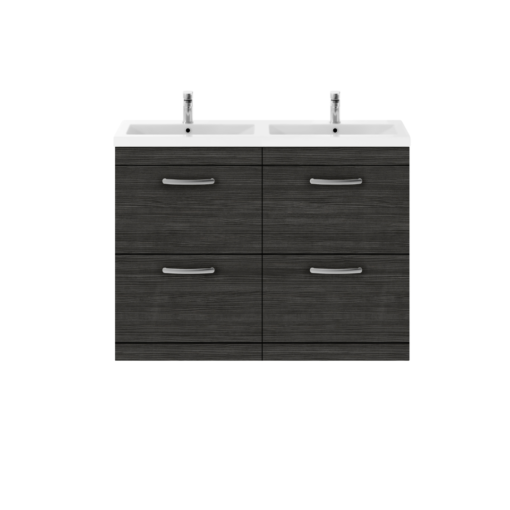 Nuie Athena 1200mm 4 Drawer Vanity Unit Hacienda Black