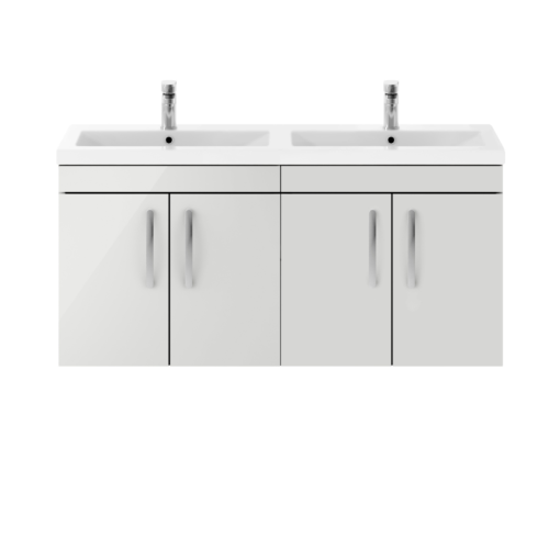 Nuie Athena 1200mm 4 Door Vanity Unit Gloss Grey Mist