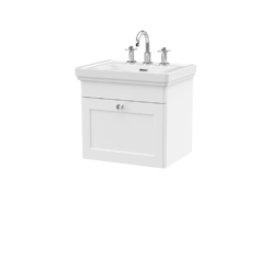 Classique 500mm Wall Hung Vanity Unit Satin White