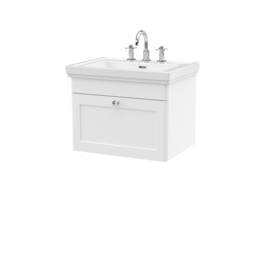 Classique 600mm Wall Hung Vanity Unit Satin White
