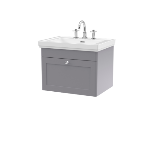 Classique 600mm Wall Hung Vanity Unit Satin Grey